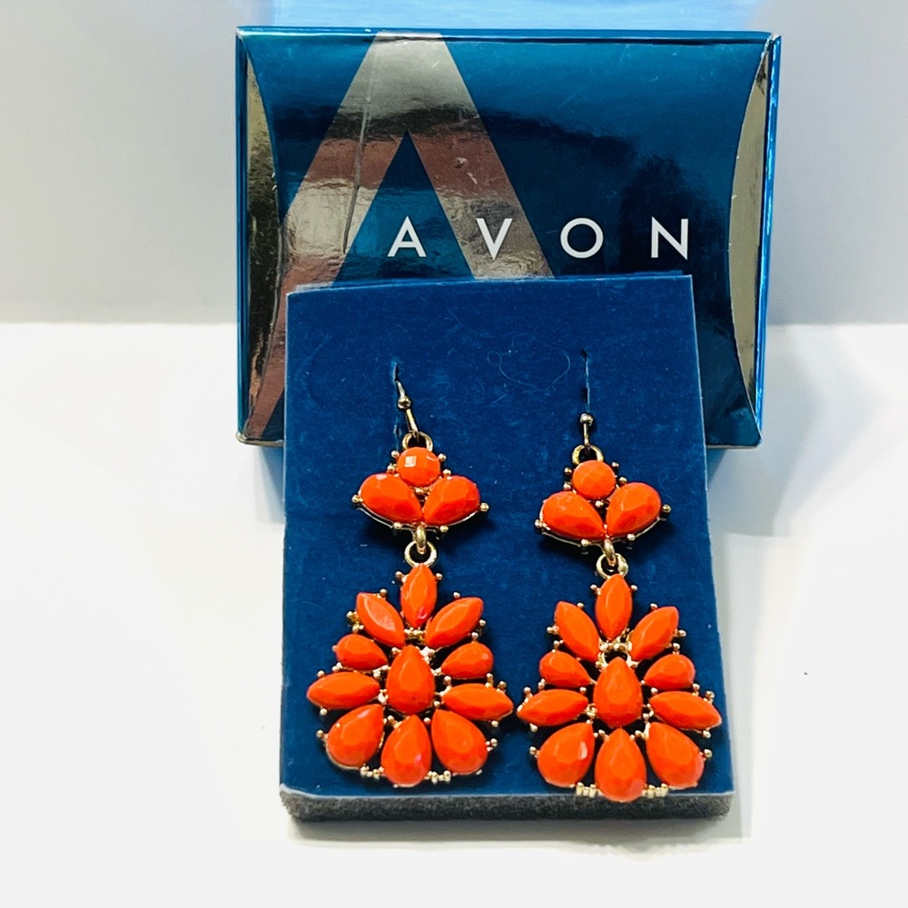 Avon Bold Orange Drop Earrings